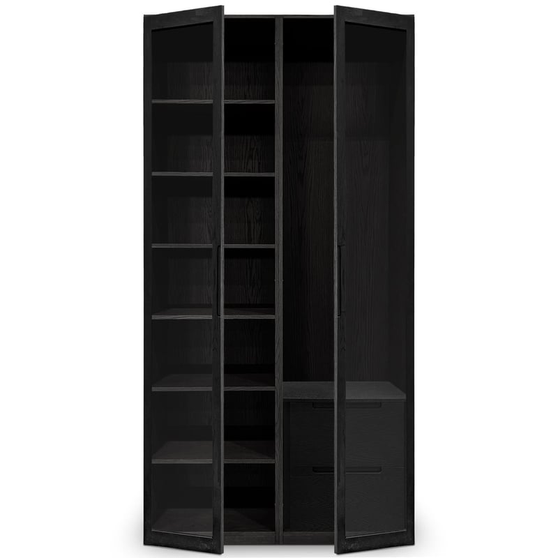 Cabinet double fini Onyx | Porte verre