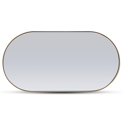 Red oak oval mirror 56 | Saddle