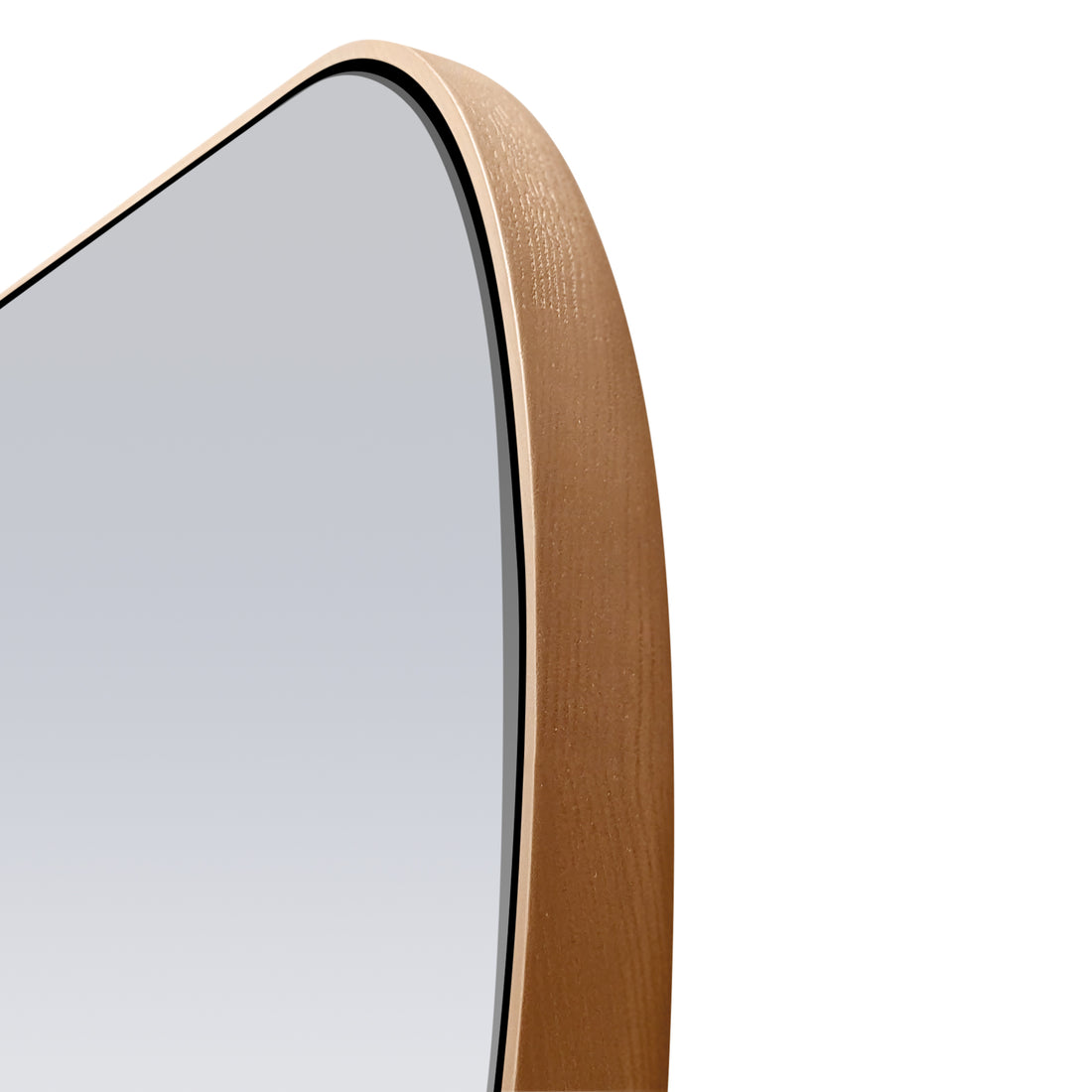 Red oak oval mirror 56 Essence | Saddle