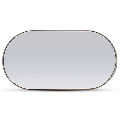 Red oak oval mirror 56 | Pecan