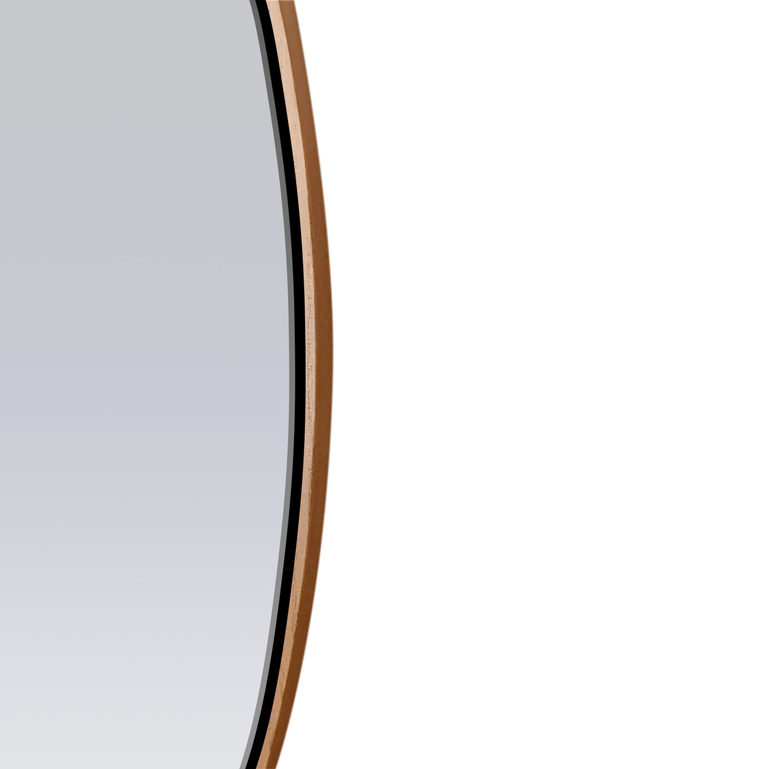 Red oak oval mirror 56 Essence | Saddle