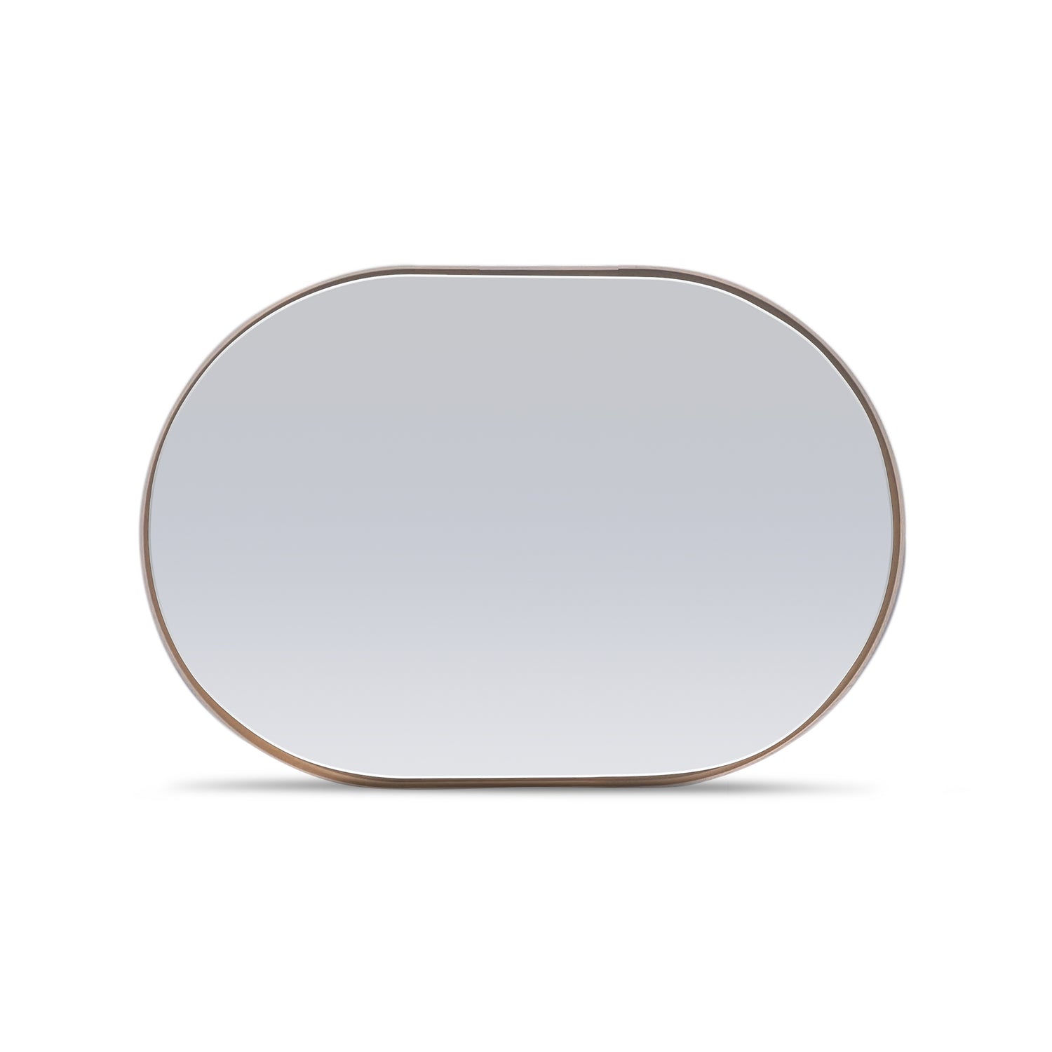 Red oak oval mirror 56 Essence | Saddle