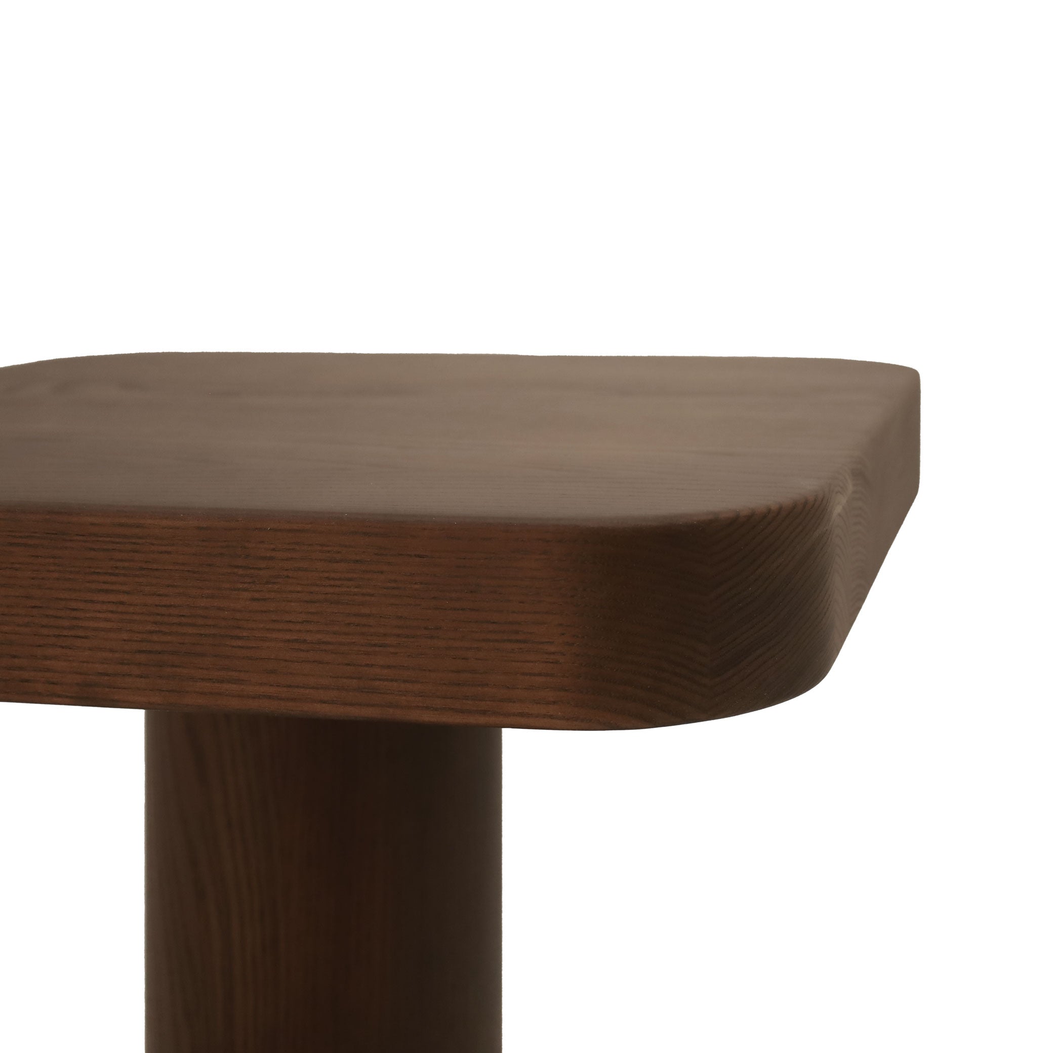 Solid wood and veneer stool