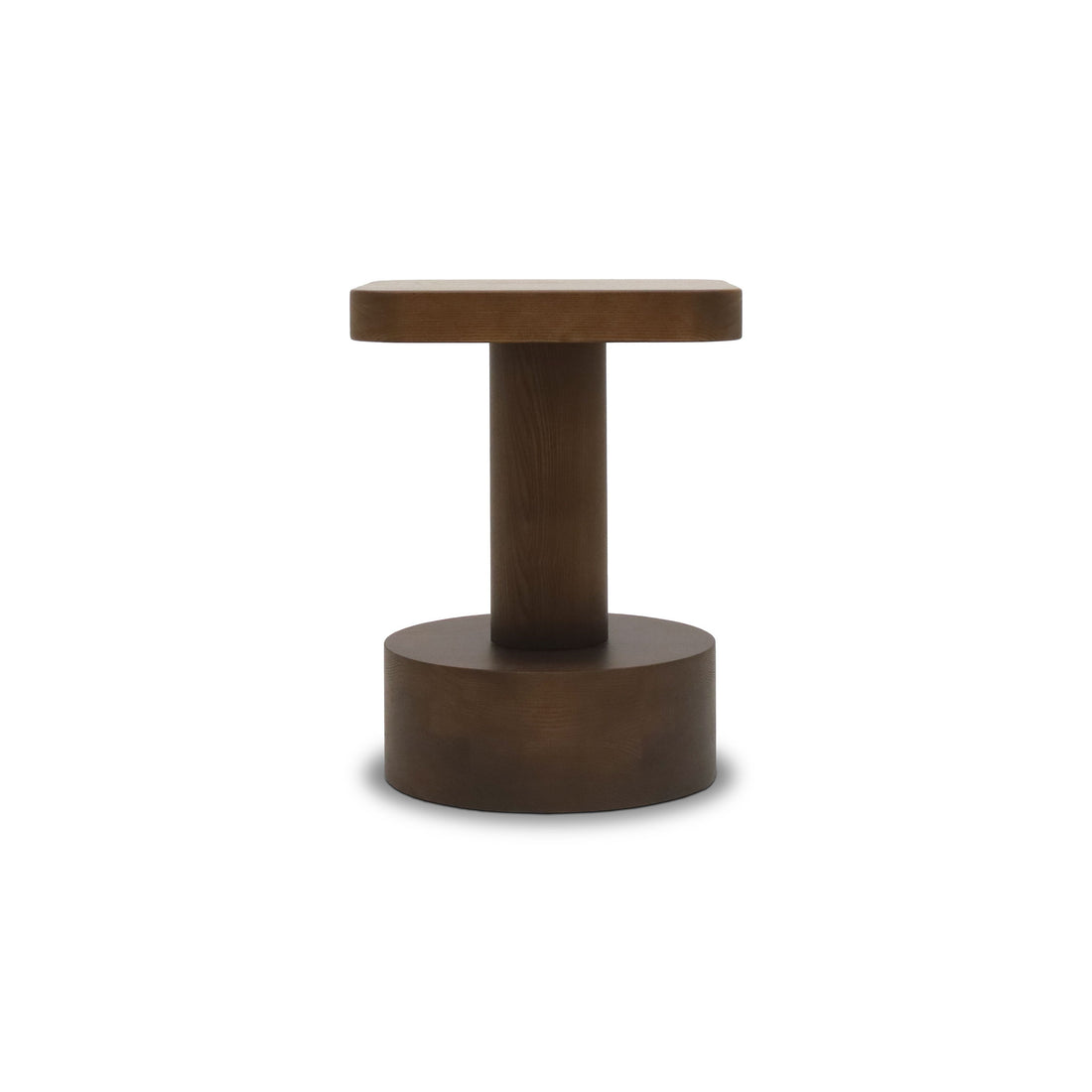 Solid wood and veneer stool