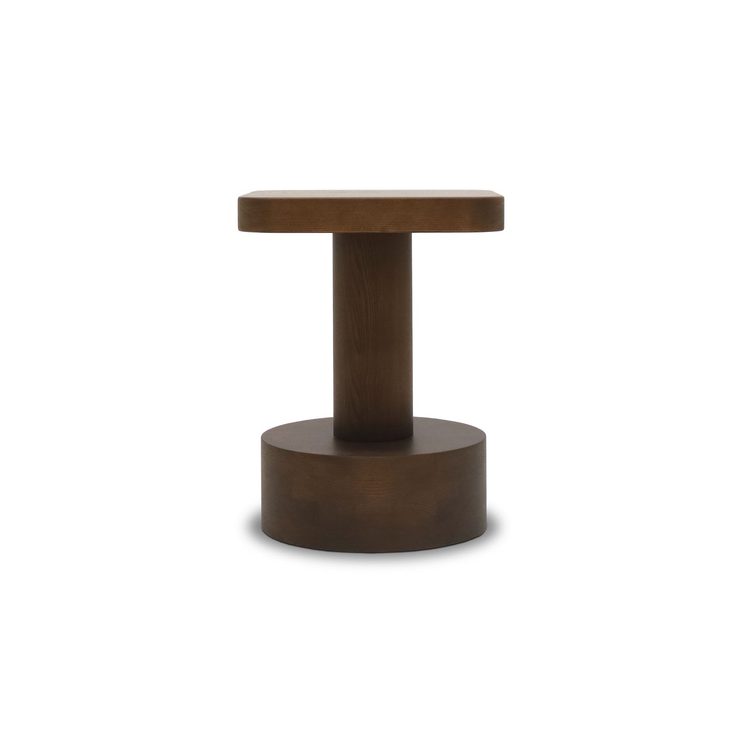 Solid wood and veneer stool