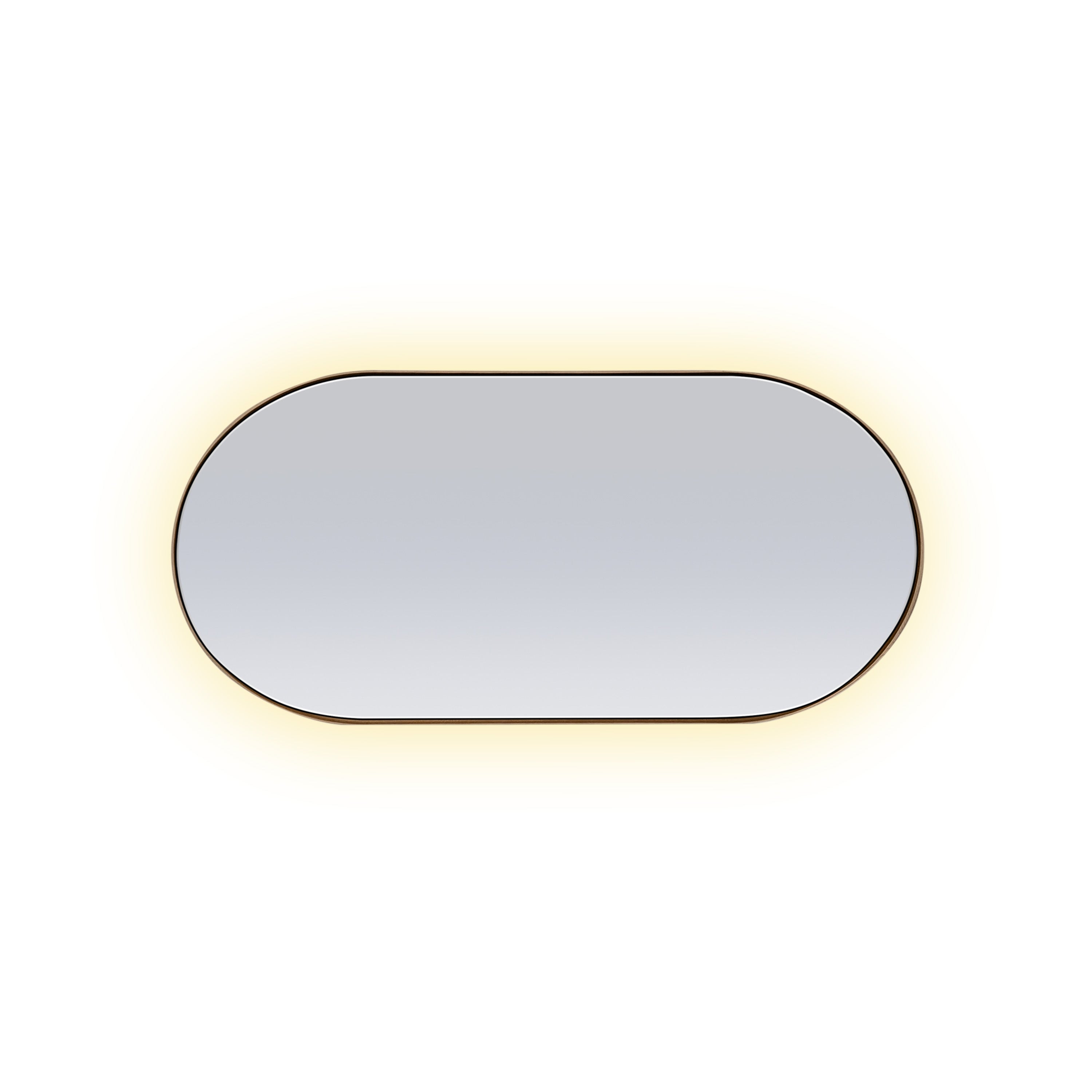 Red oak oval mirror 38 | Saddle