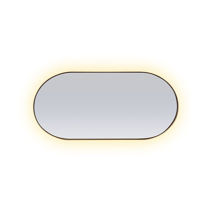 Red oak oval mirror 38 | Saddle