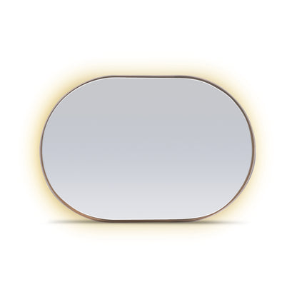 Red oak oval mirror 56 Essence | Saddle