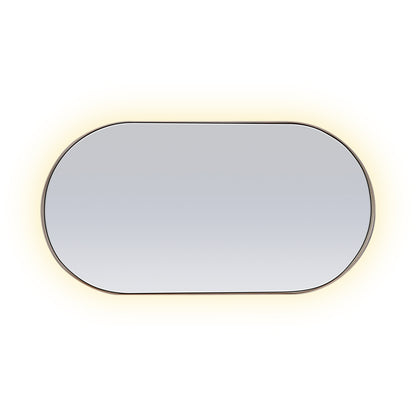 Red oak oval mirror 56 | Saddle