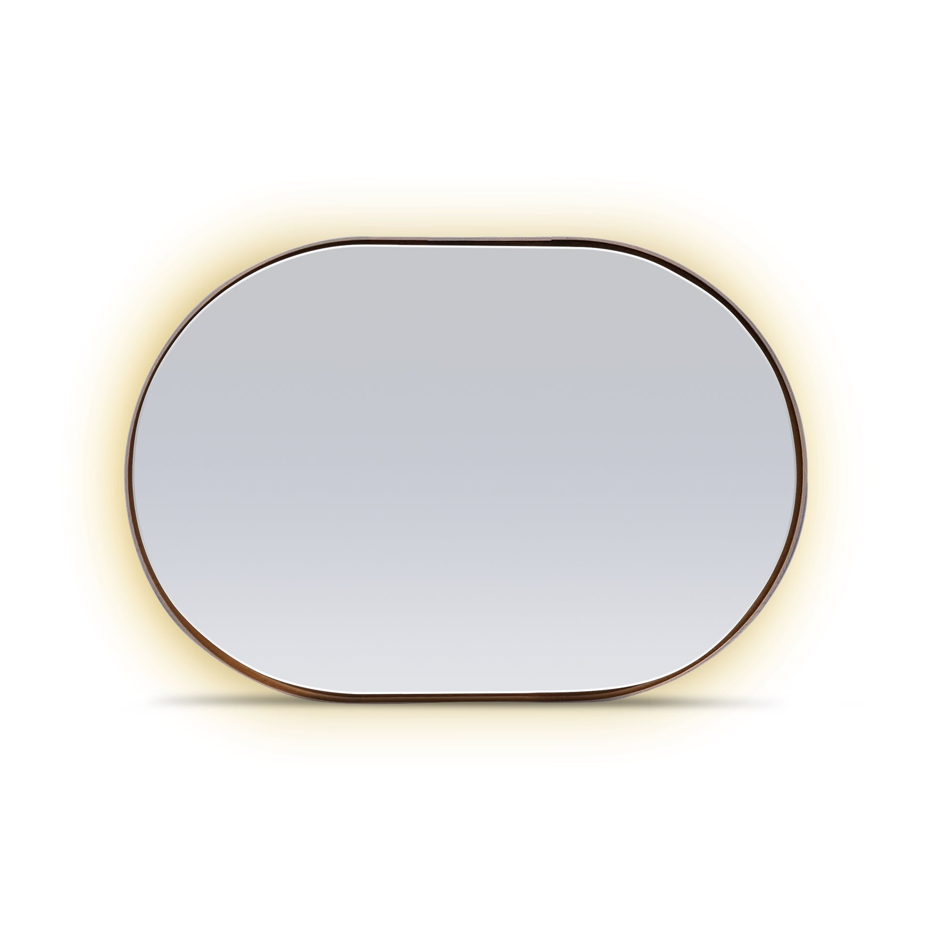 Red oak oval mirror 56 Essence | Pecan