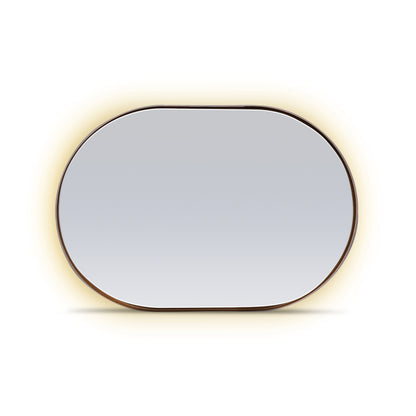 Red oak oval mirror 56 Essence | Pecan