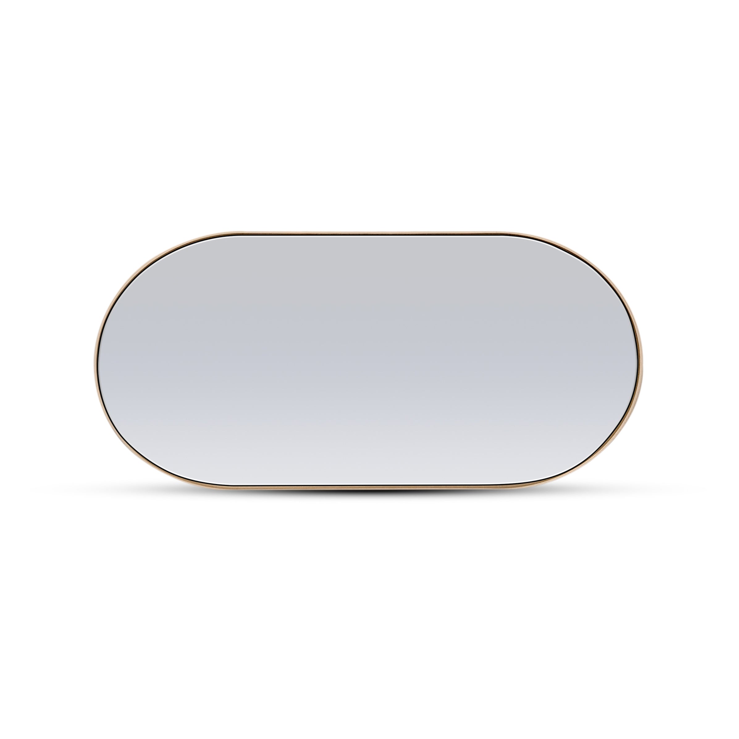 Red oak oval mirror 38 Essence | Saddle