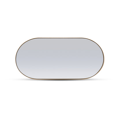 Red oak oval mirror 38 Essence | Saddle