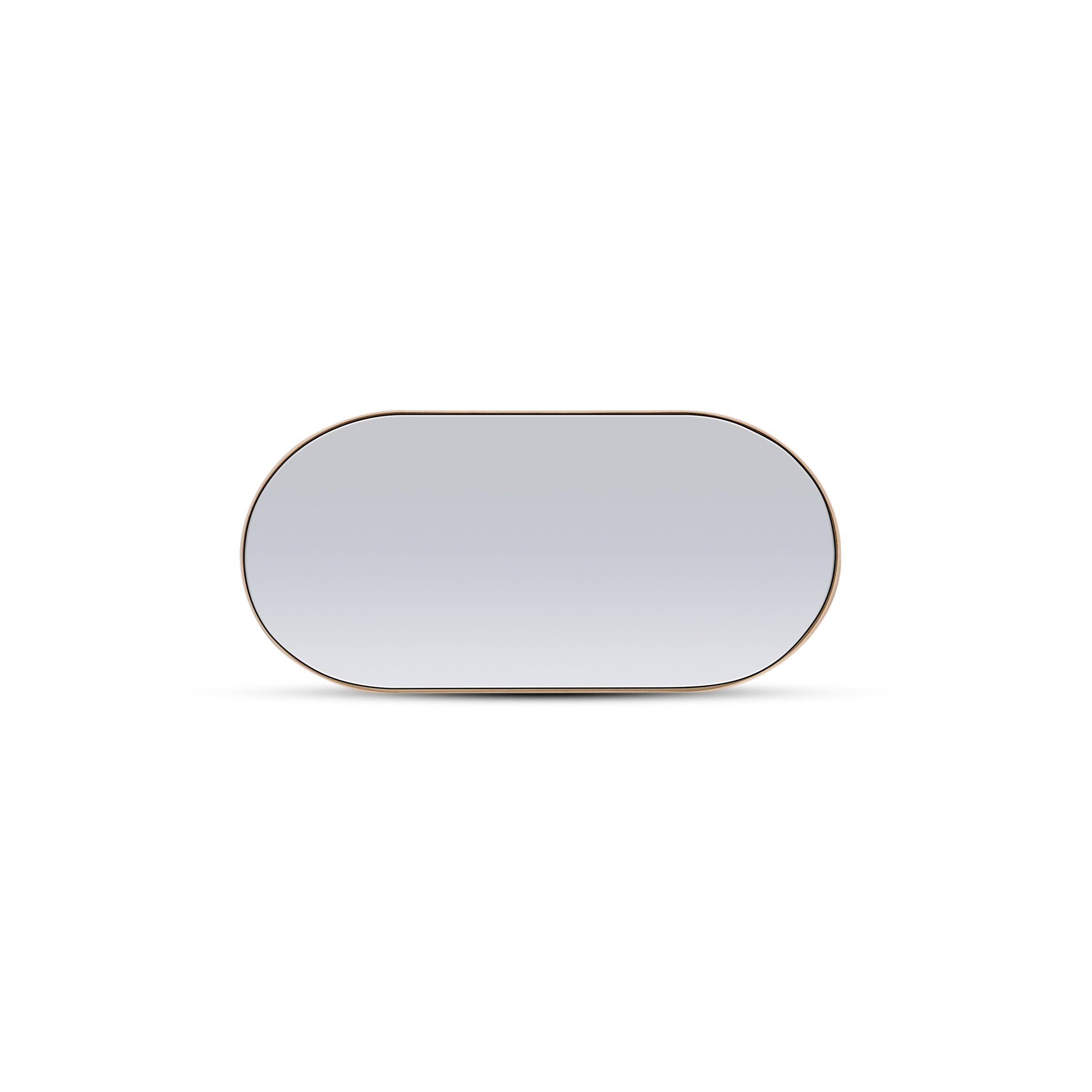 Red oak oval mirror 38 | Saddle