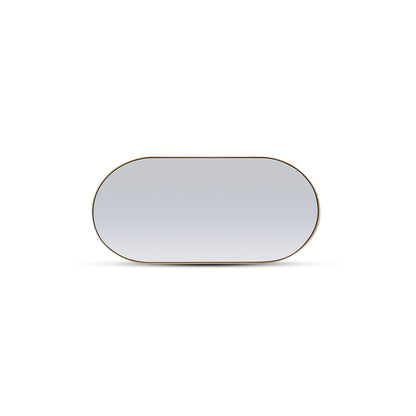 Red oak oval mirror 38 | Saddle