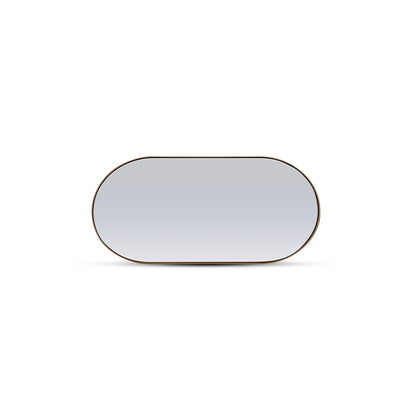 Red oak oval mirror 38 | Pecan