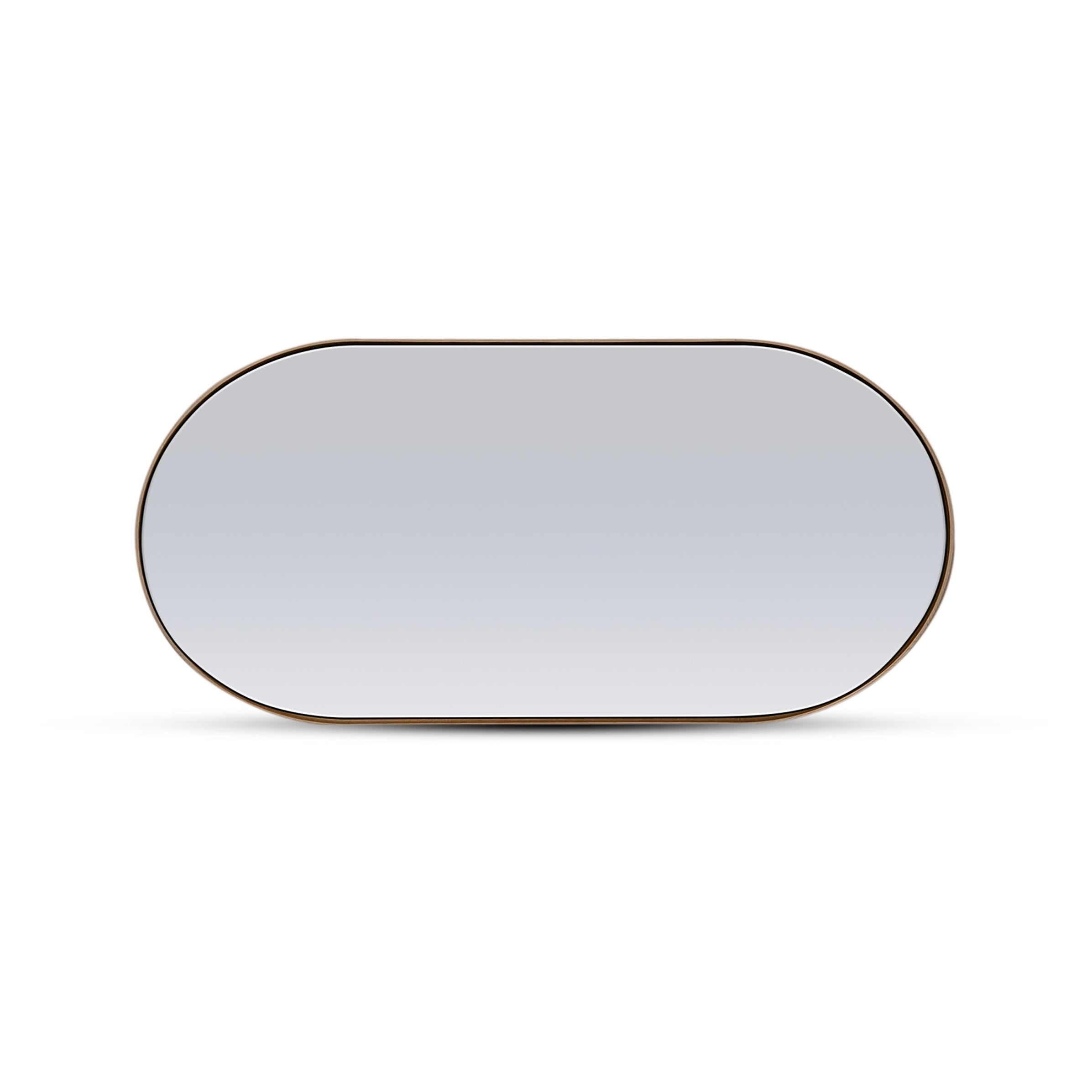 Red oak oval mirror 38 essence | Pecan