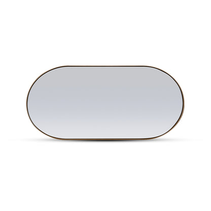 Red oak oval mirror 38 essence | Pecan