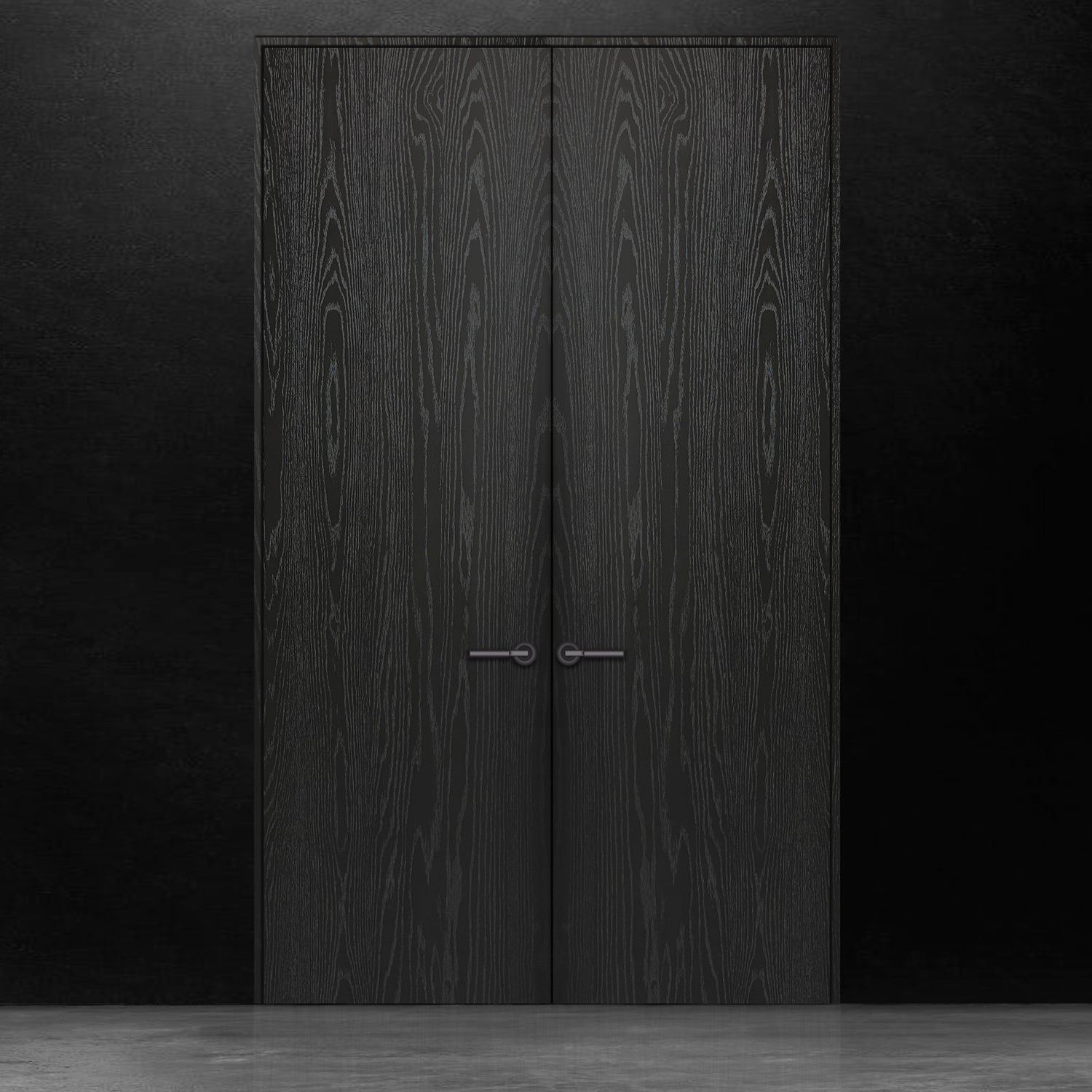 Pure double door red oak flat cut brushed veneer Onyx