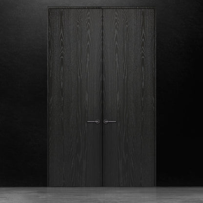 Pure double door red oak flat cut brushed veneer Onyx