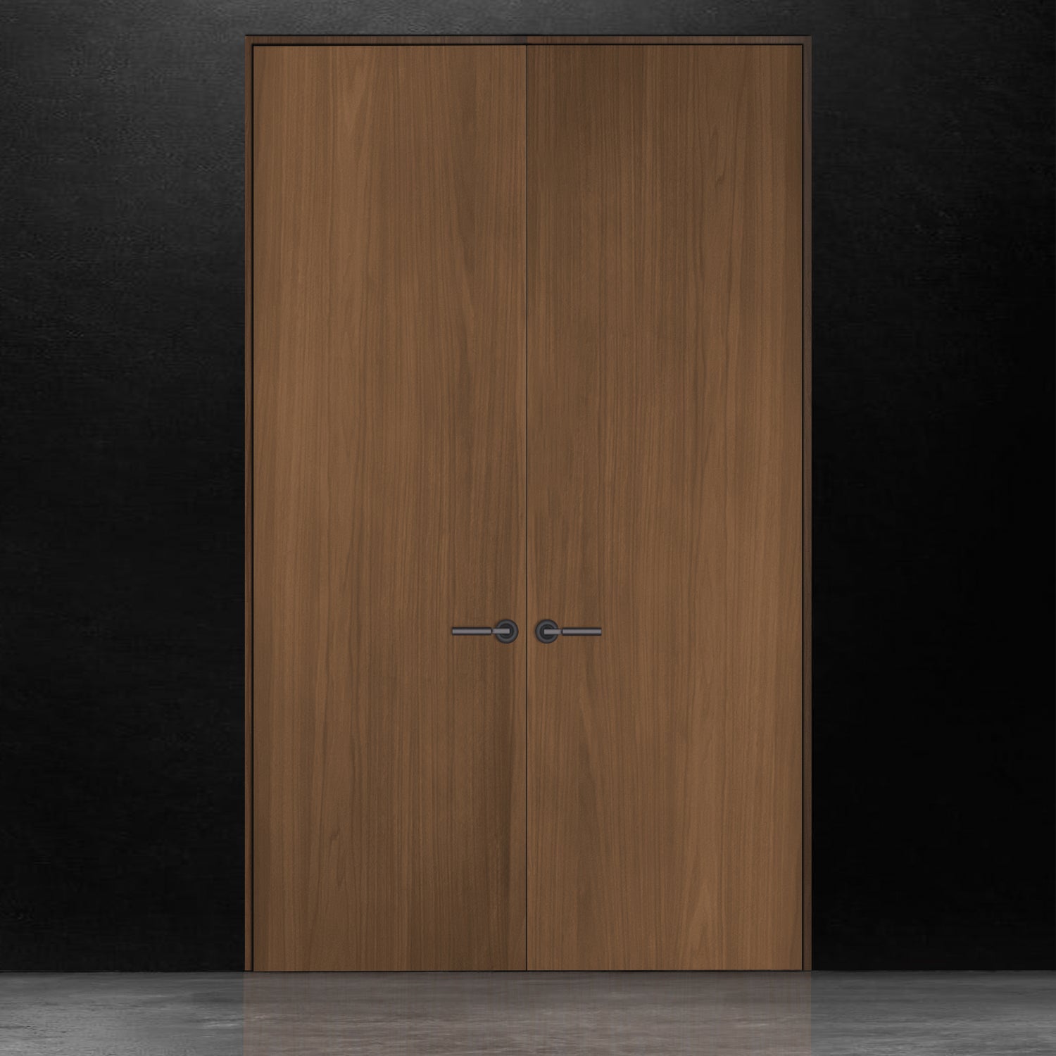 Pure double door walnut flat cut veneer