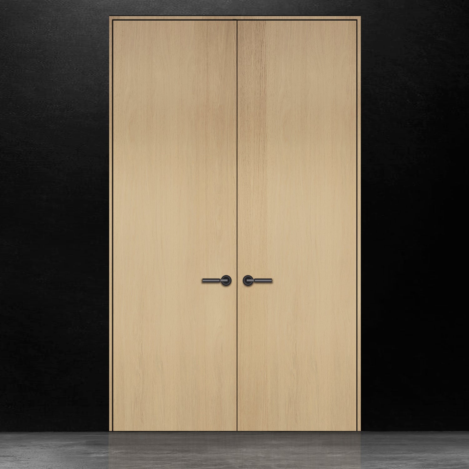 Pure double door white oak flat cut brushed veneer