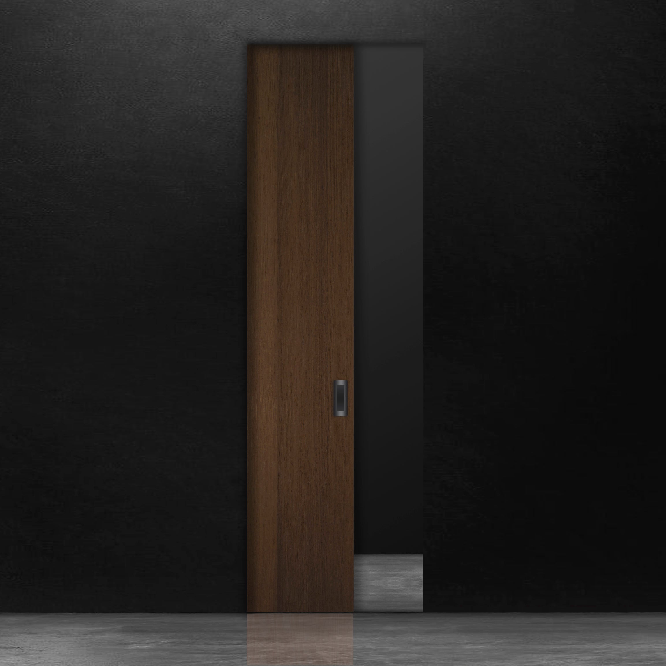 Pure pocket door red oak rift cut brushed veneer Pecan