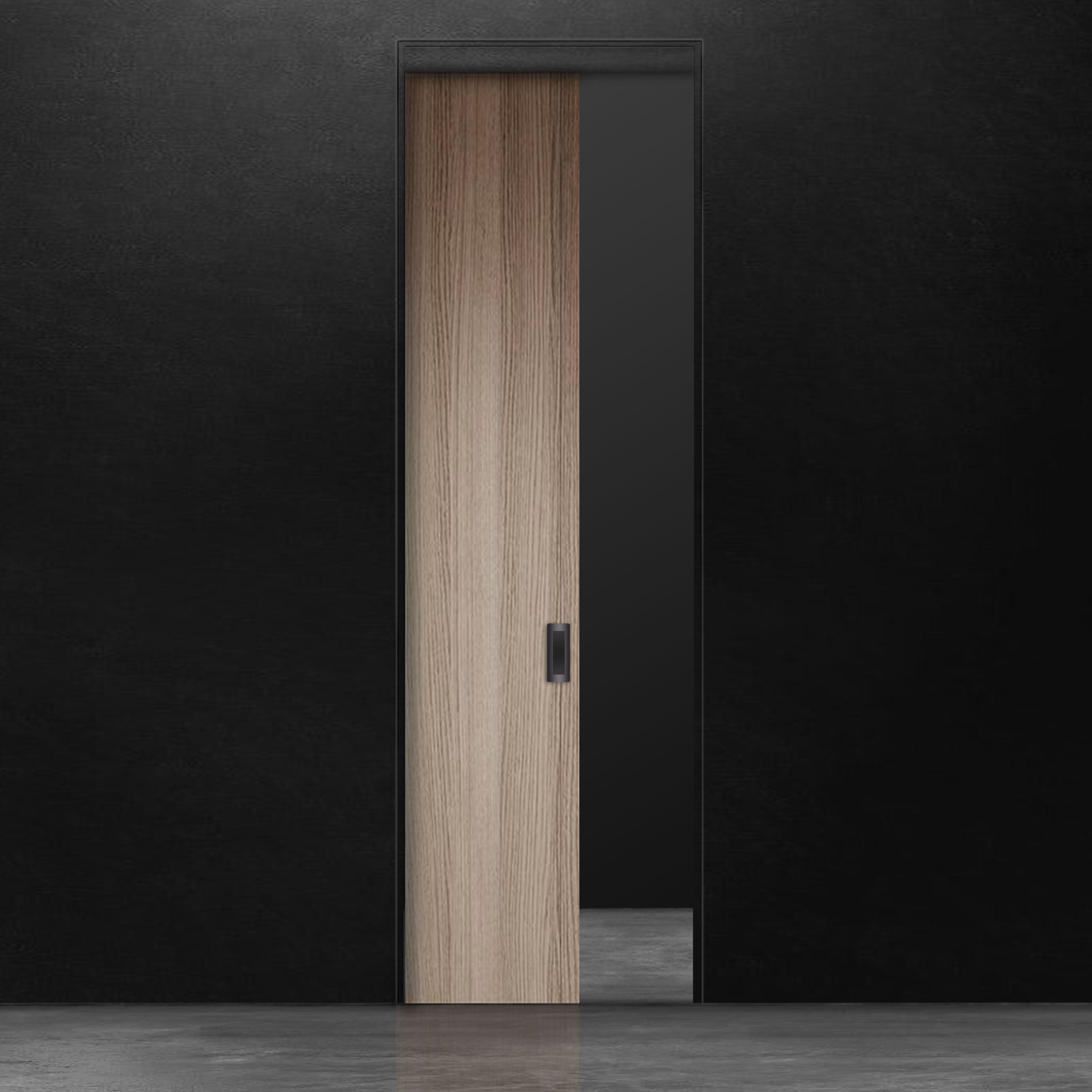 Pure pocket door red oak flat cut brushed veneer Authentik