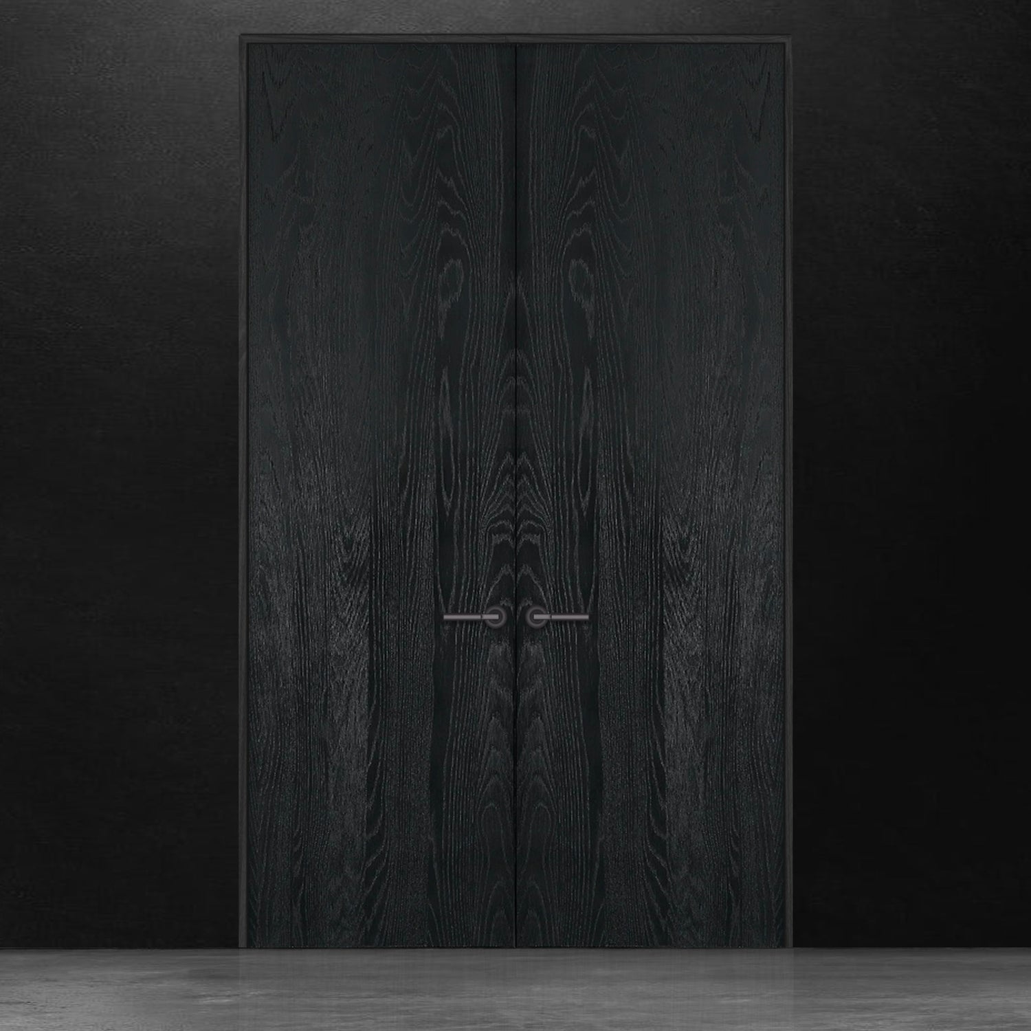 Pure double door red oak flat cut brushed veneer Onyx