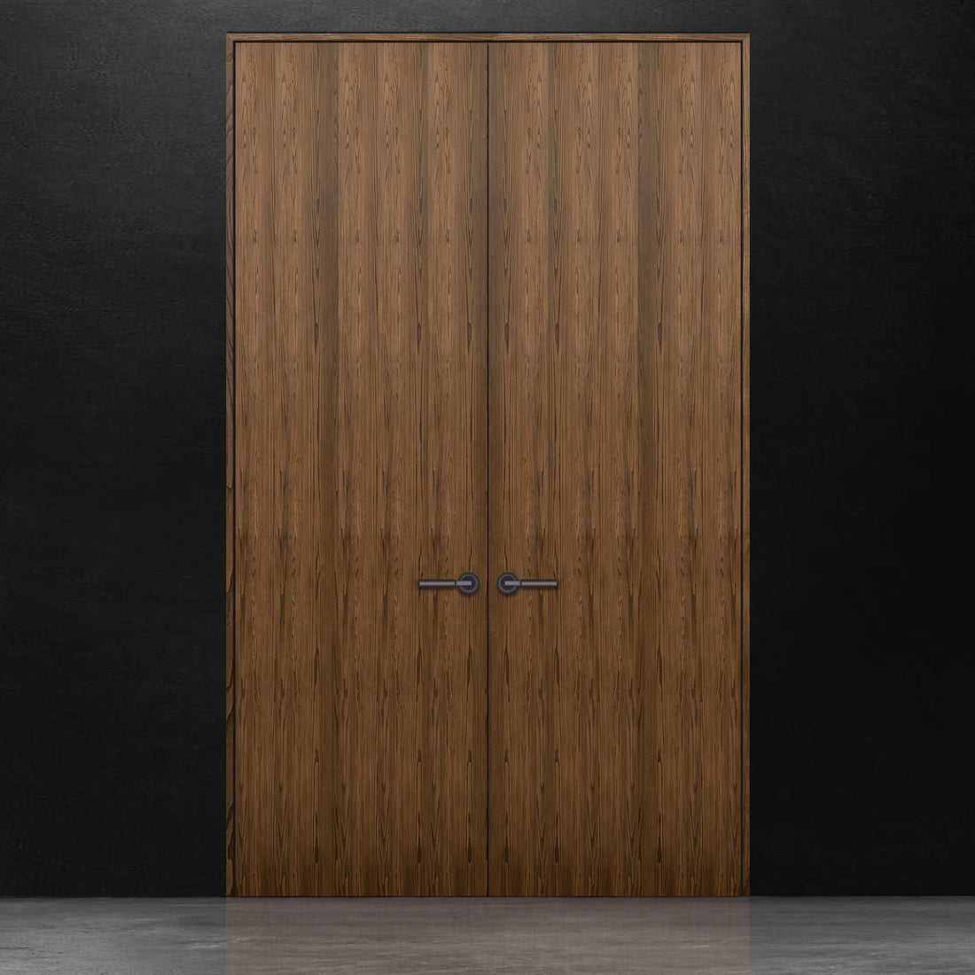 Pure double door red oak rift cut brushed veneer Pecan