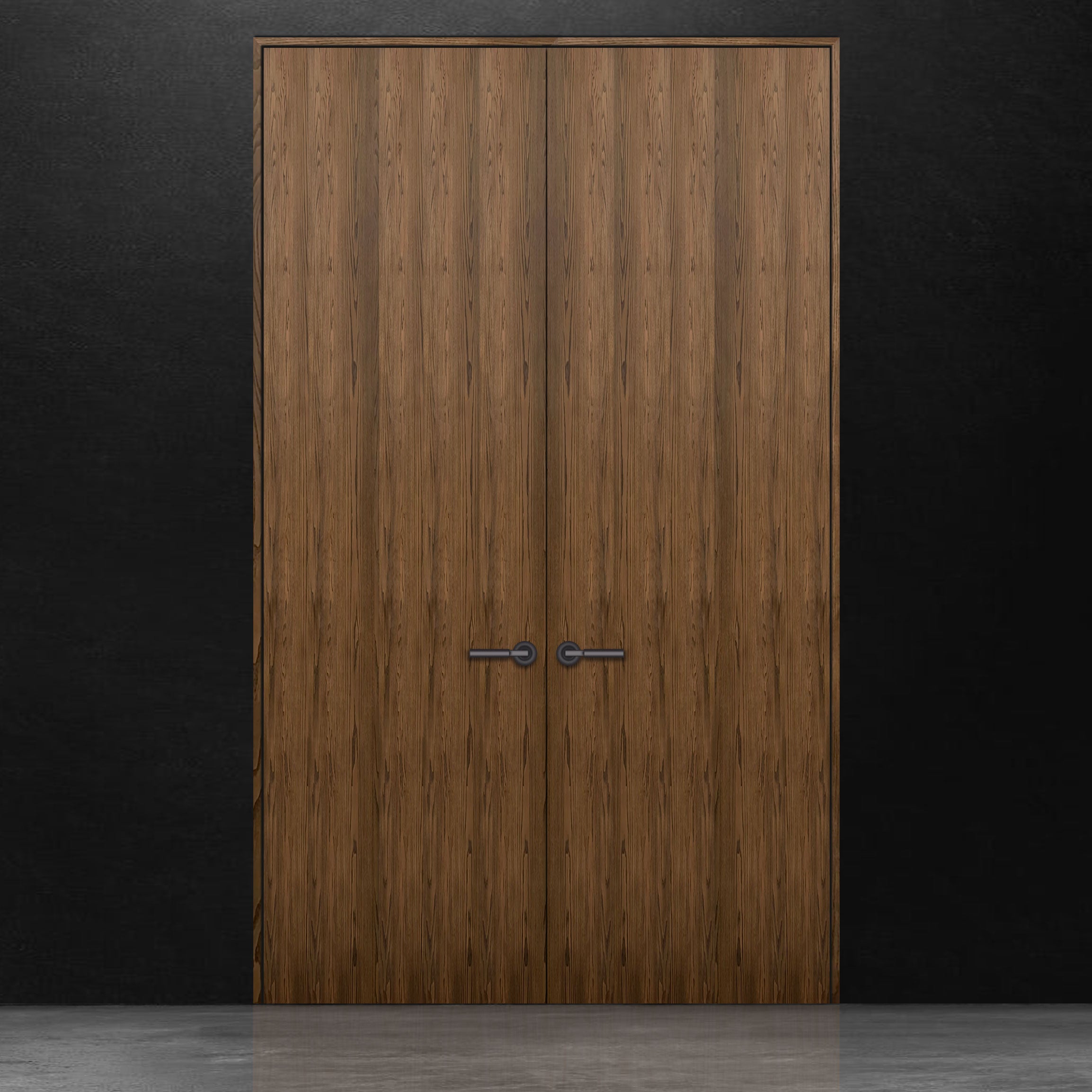 Pure double door red oak rift cut brushed veneer Pecan