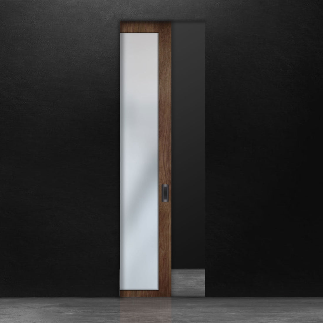 See pocket door walnut flat cut veneer