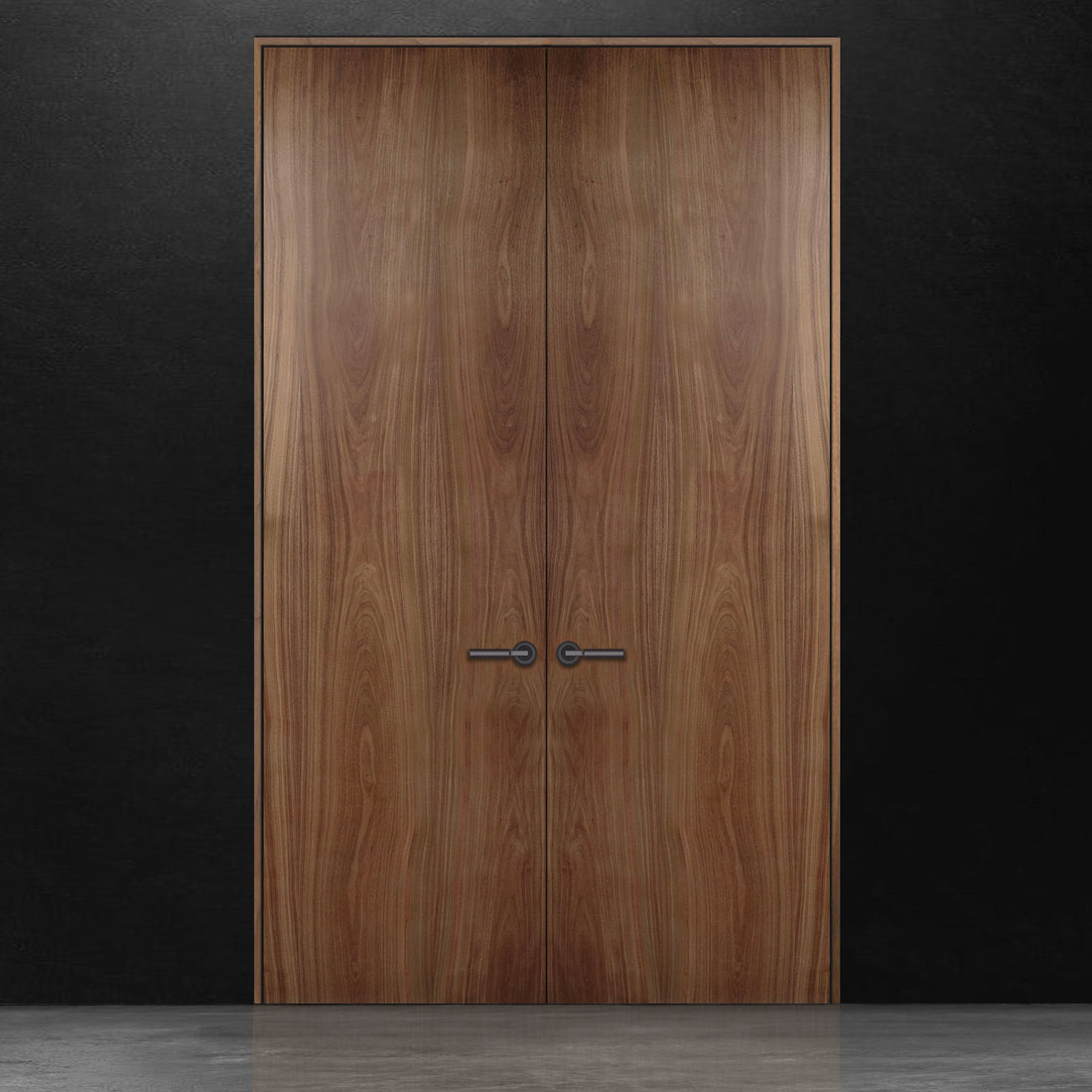 Pure double door walnut flat cut veneer