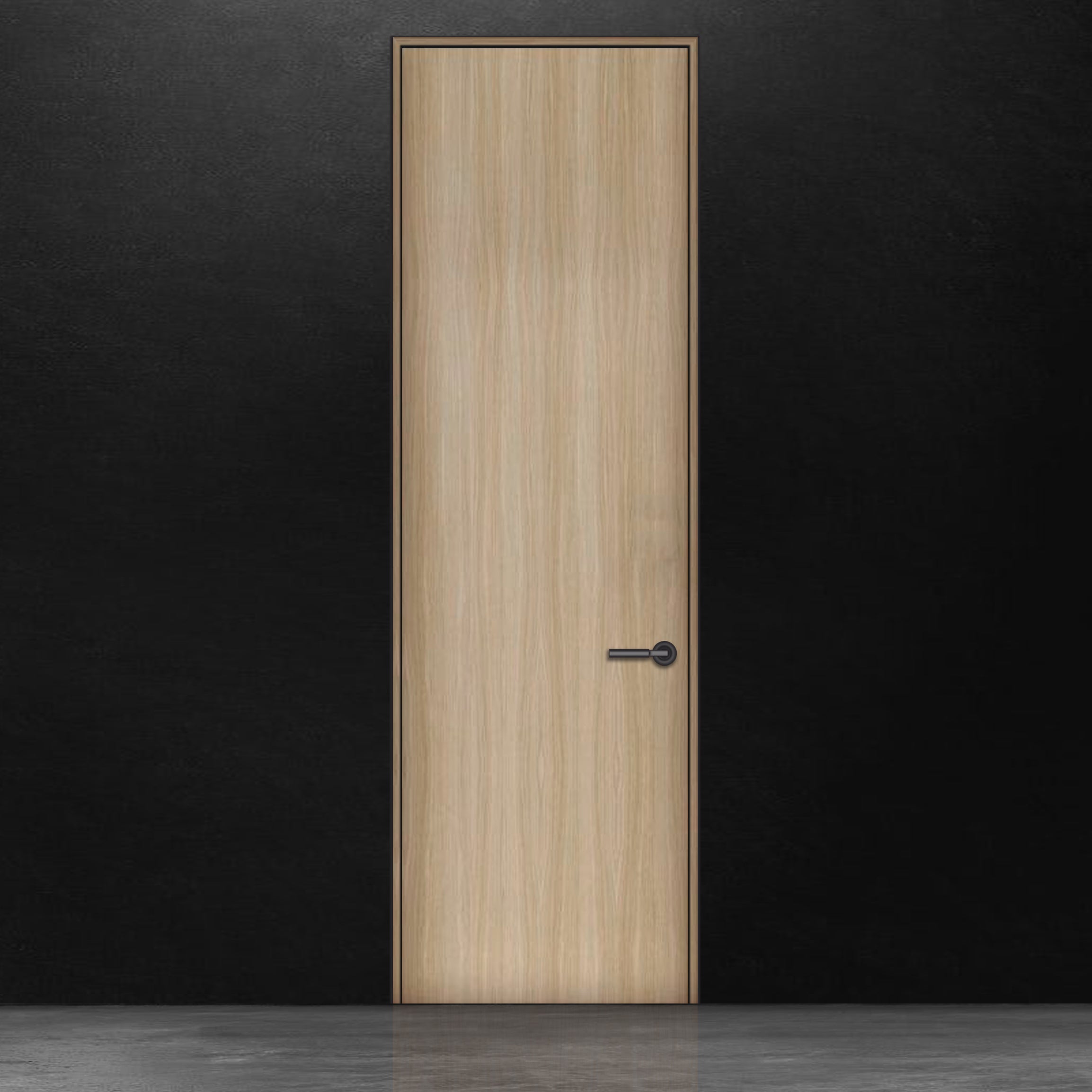 Pure white oak flat cut brushed veneer door