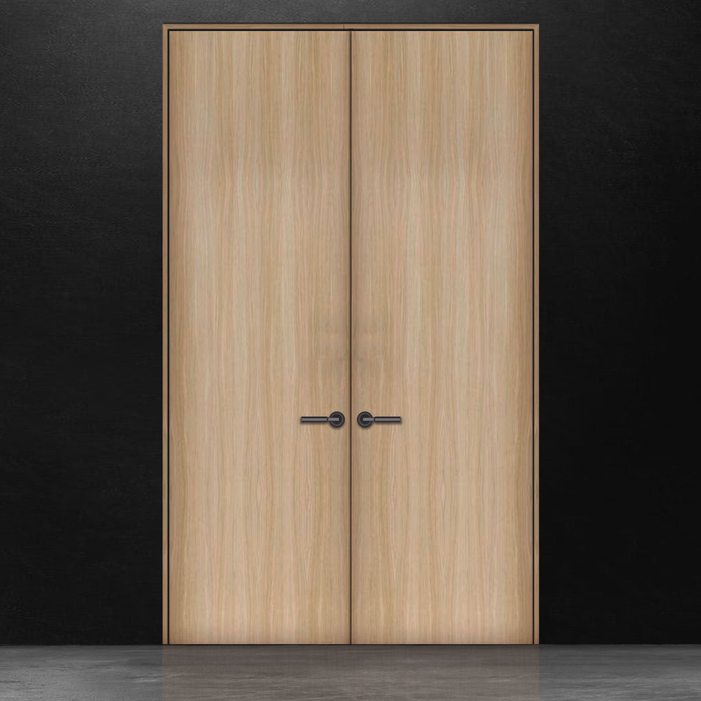 Pure double door white oak flat cut brushed veneer