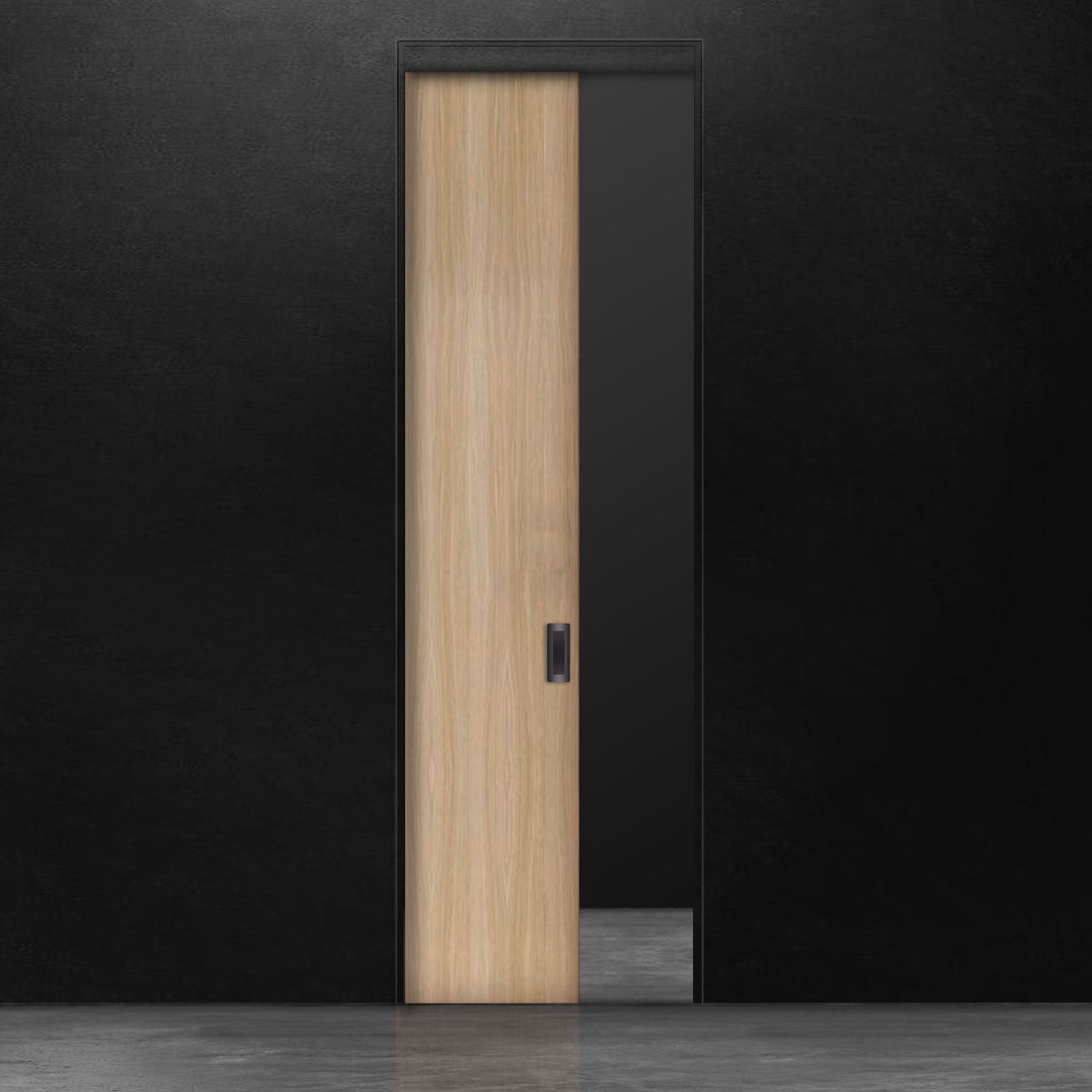 Pure pocket door white oak flat cut brushed veneer