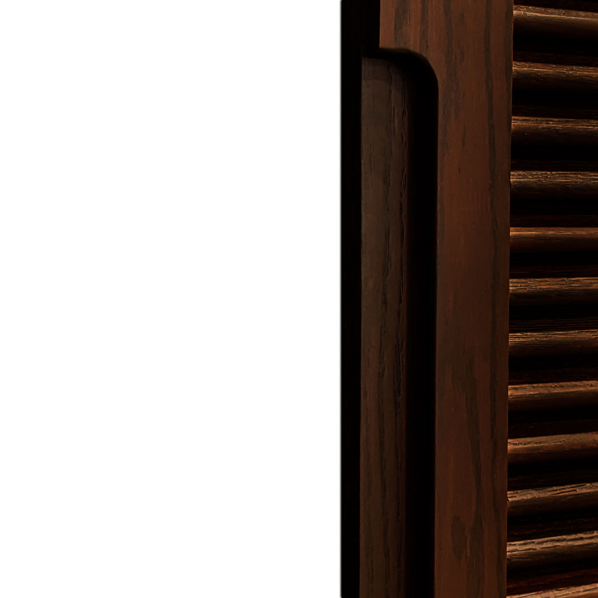 Pecan cabinet double | Louvered door