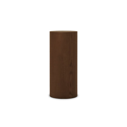 Round plinth side table 28 | Pecan