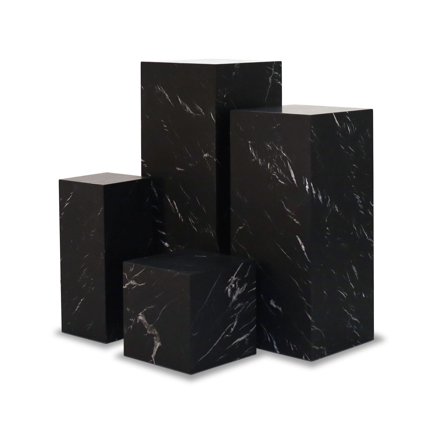 Square plinth side table 49 | Black marquina marble