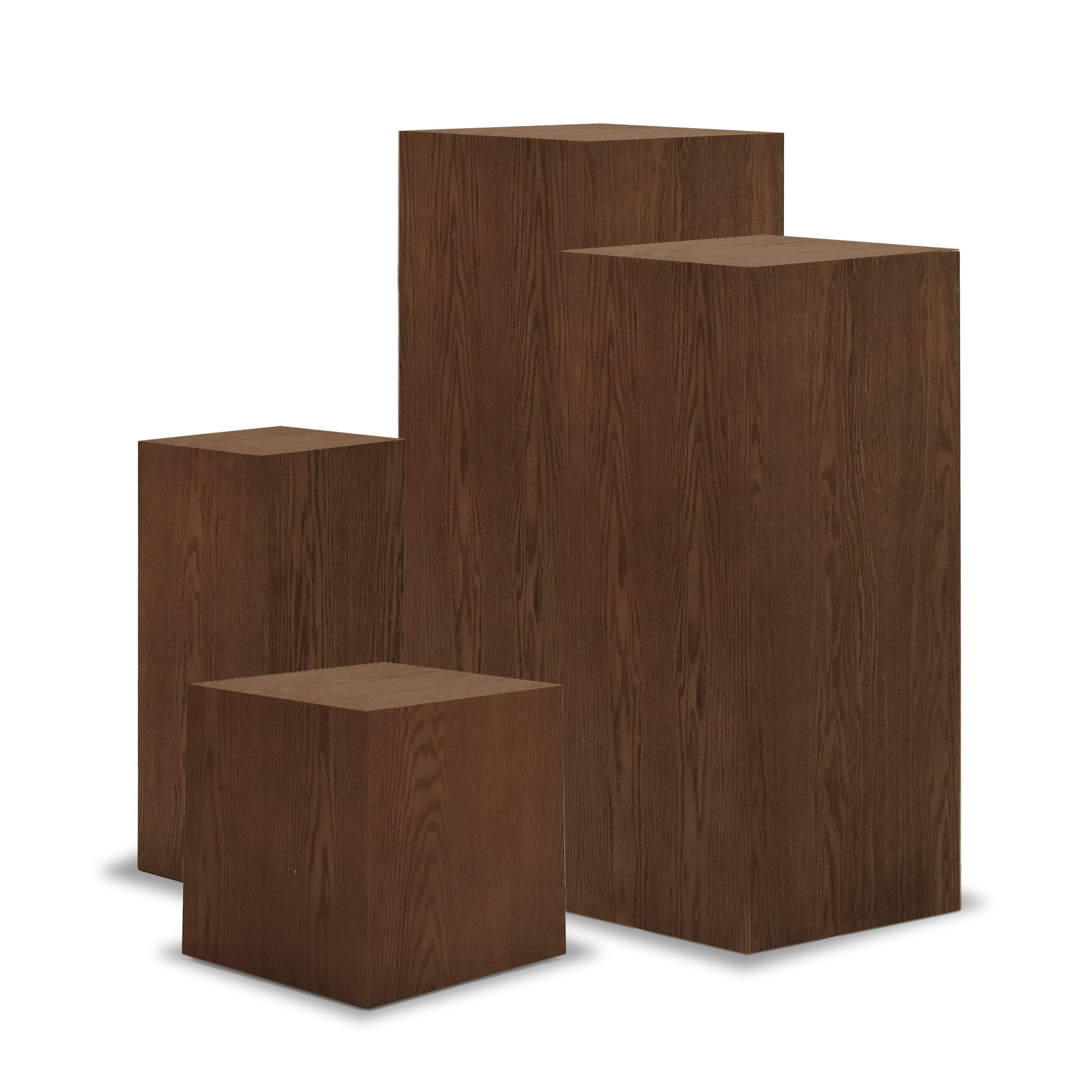 Square plinth side table 16 | Pecan