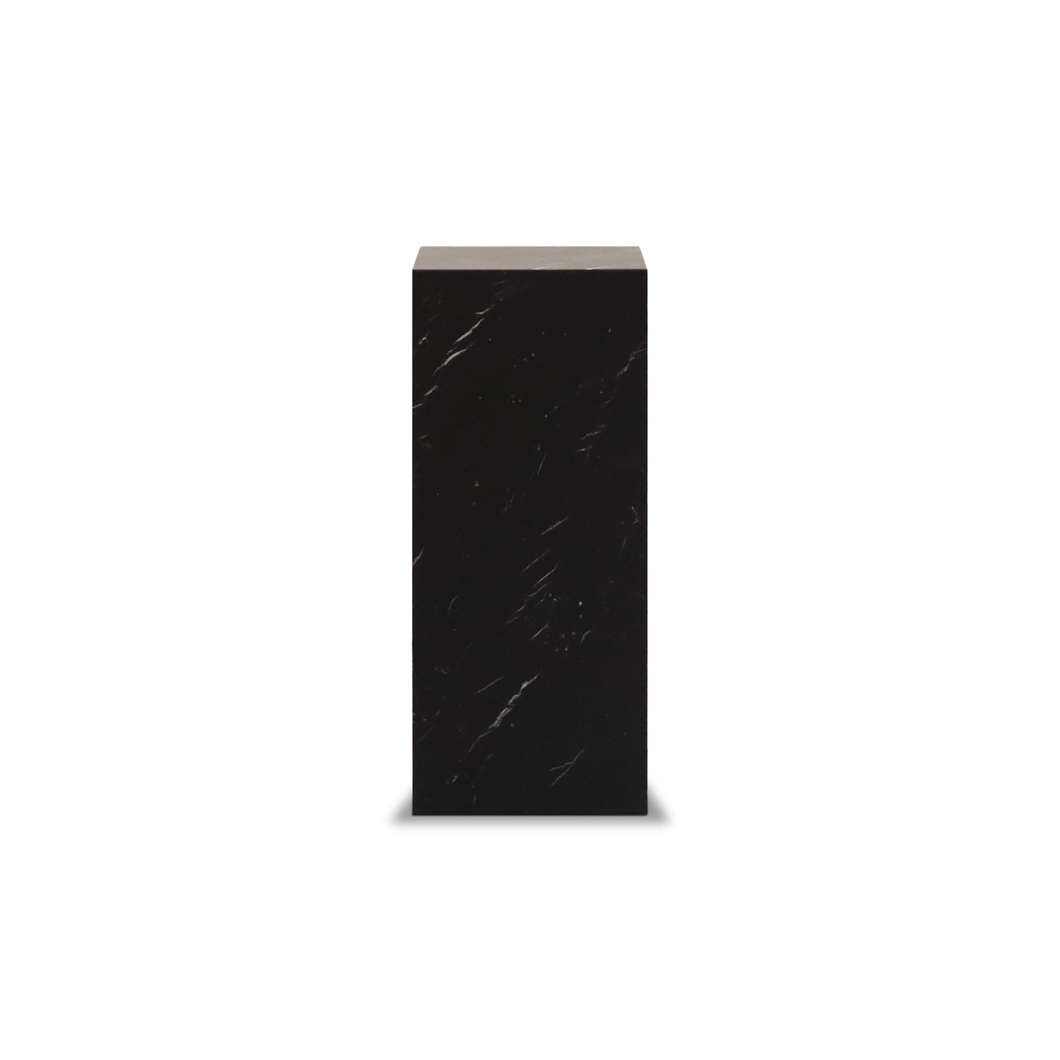 Square plinth side table 28 | Black marquina marble