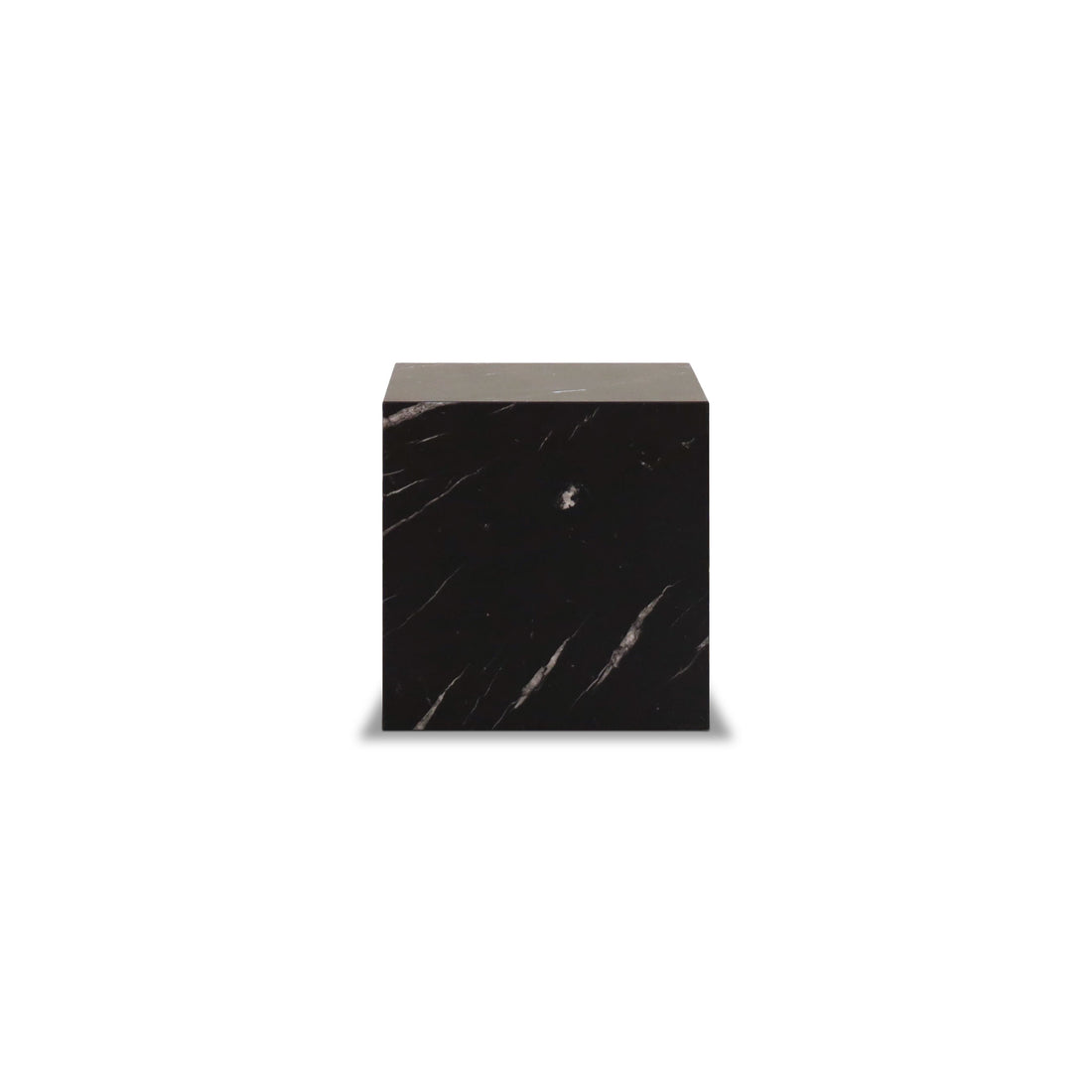 Square plinth side table 16 | Black marquina marble