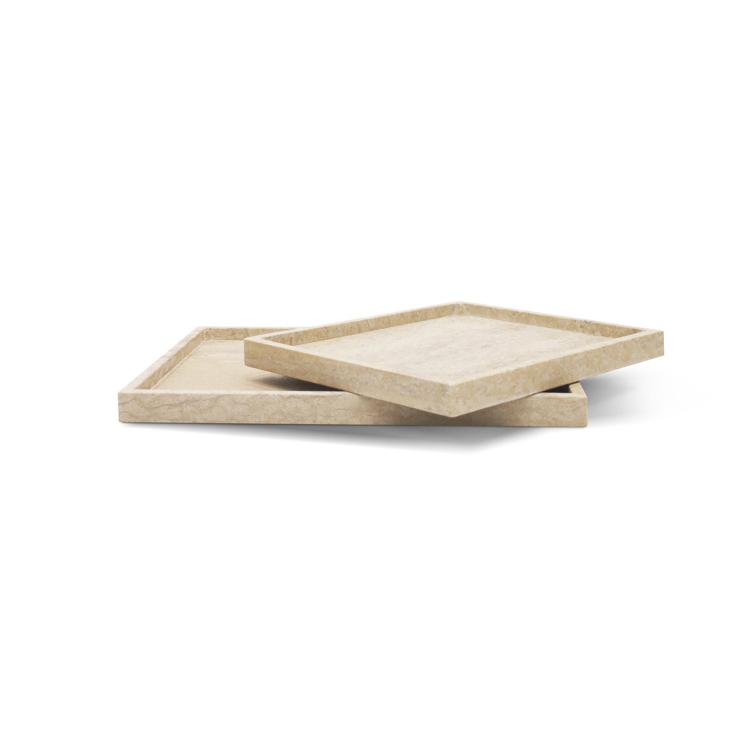 TRAVERTINE STONE TRAY SET 