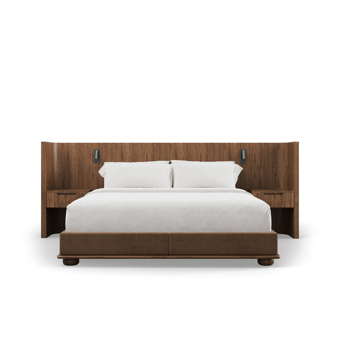 Le Lit Essence avec tables de nuit | PECAN de Humble Nature Design est un lit moderne à l&