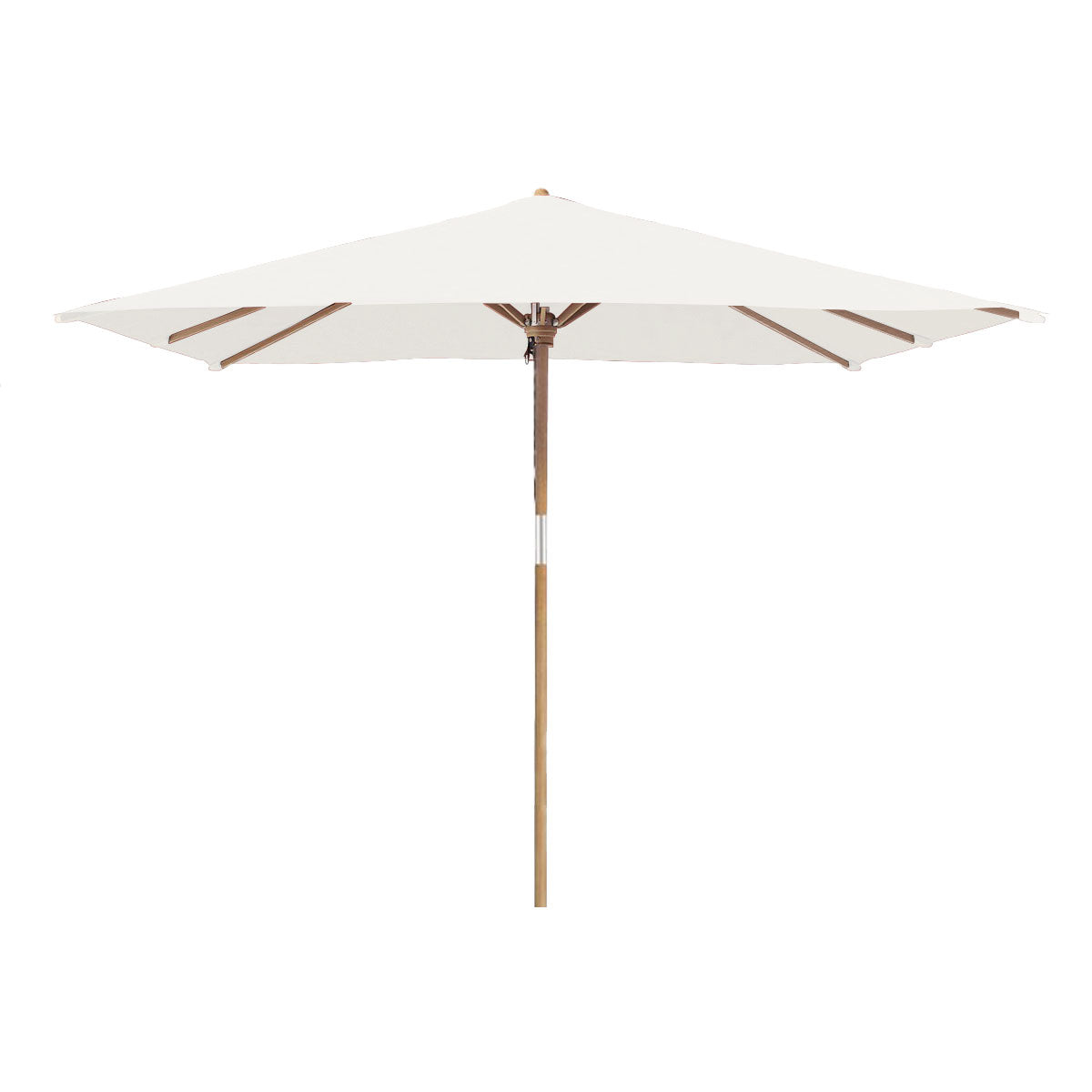 Teak wood umbrella rectangular | White