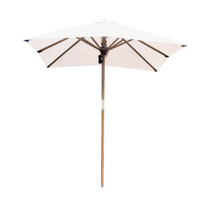 Parasol carré en bois de teck | Blanc