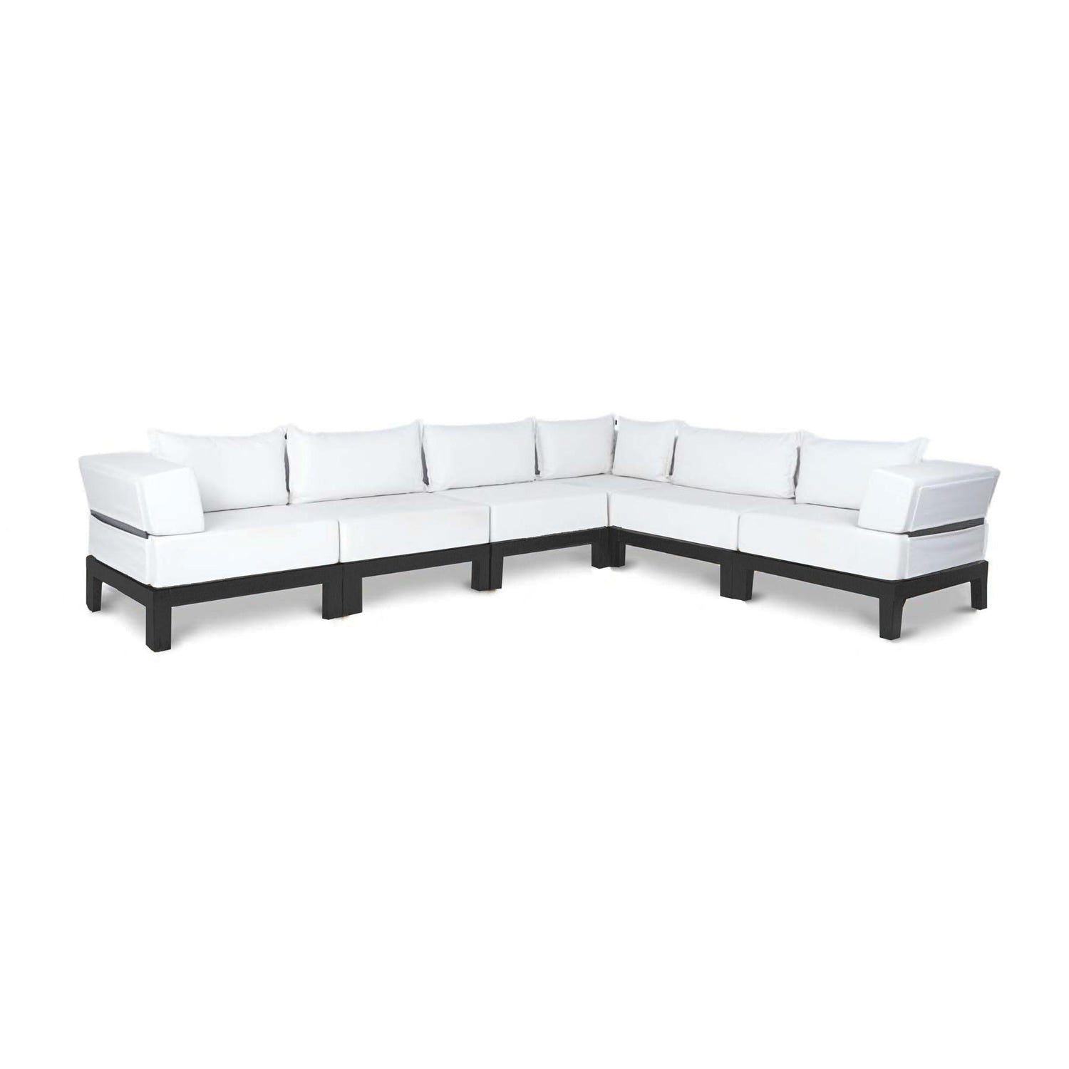 Vivere black aluminium outdoor sectional sofa | White