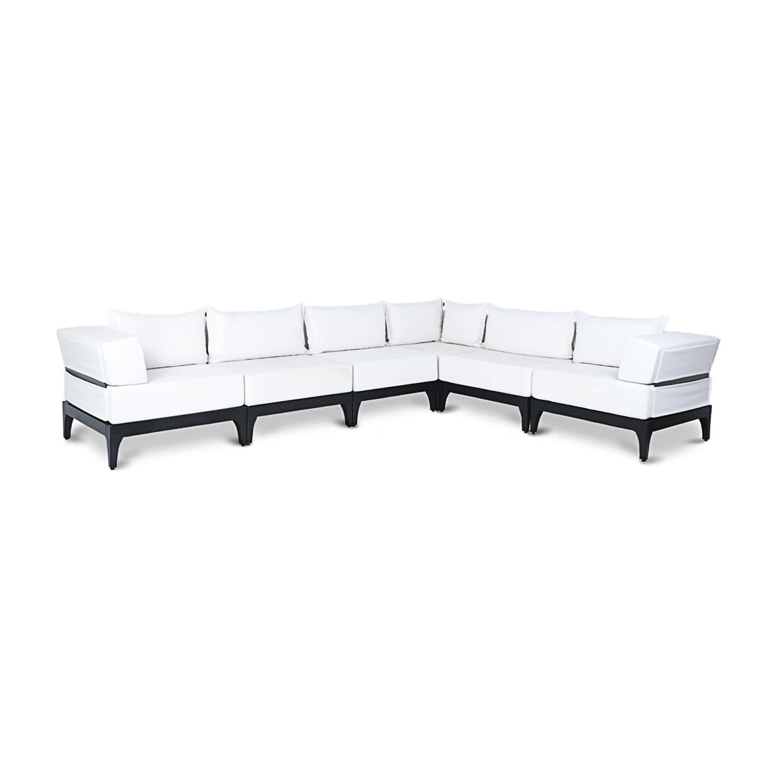 Sofa modulaire extérieur en bois noir Vivere │ BLANC