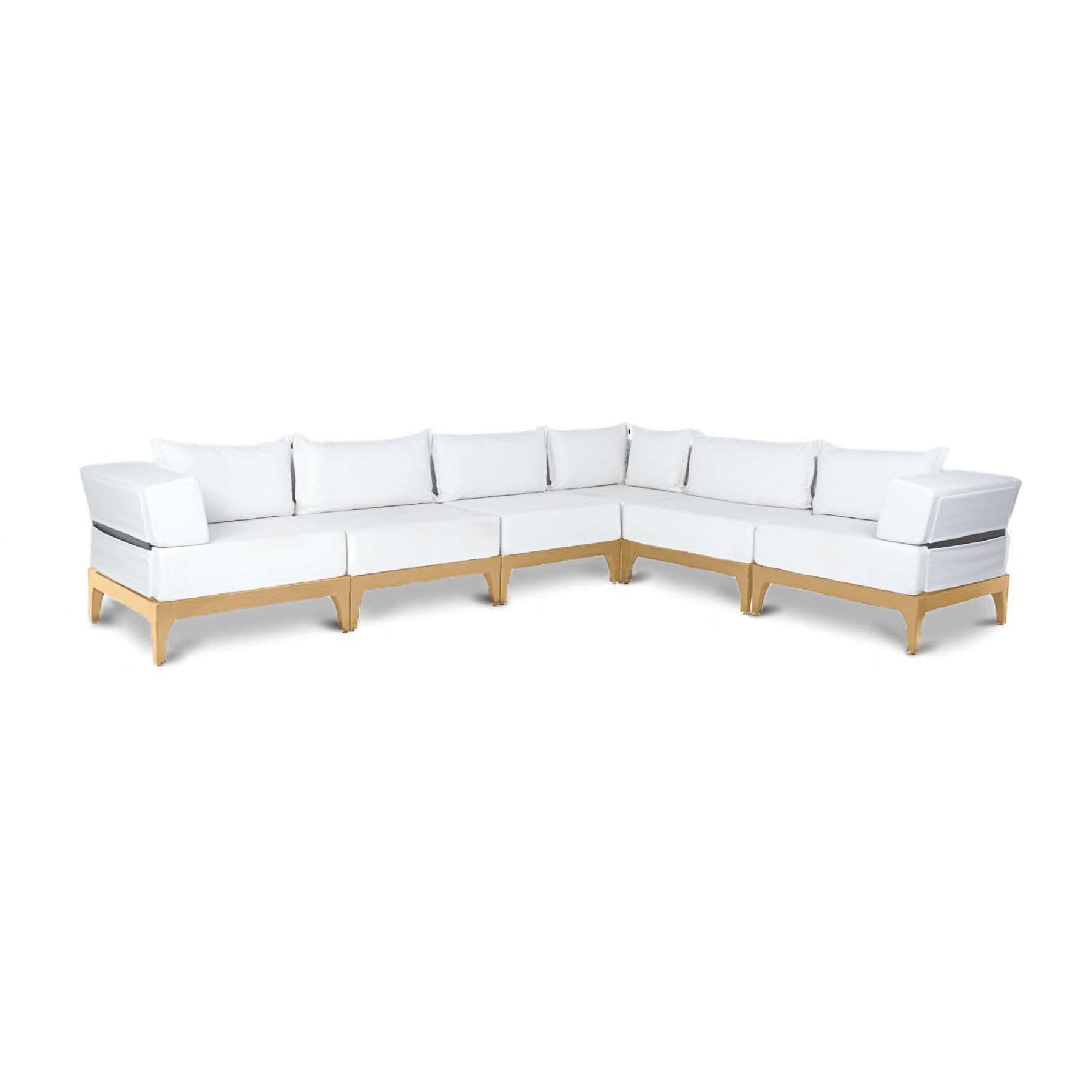 Sofa modulaire extérieur en bois naturel Vivere │ BLANC