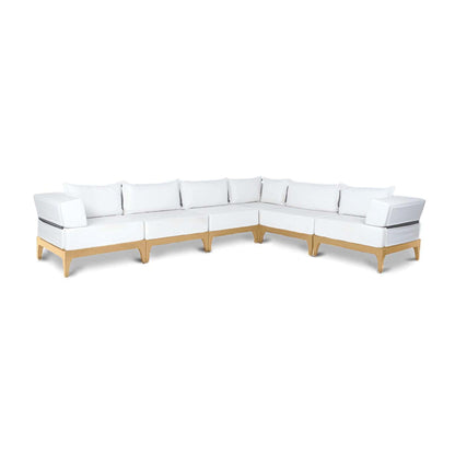 Vivere natural wood outdoor sectional sofa | Black